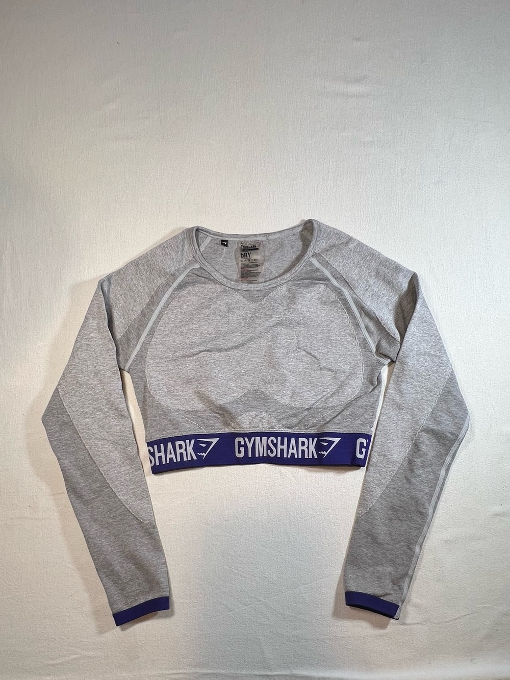 Gymshark Grey Cropped Long Sleeve Compression Top